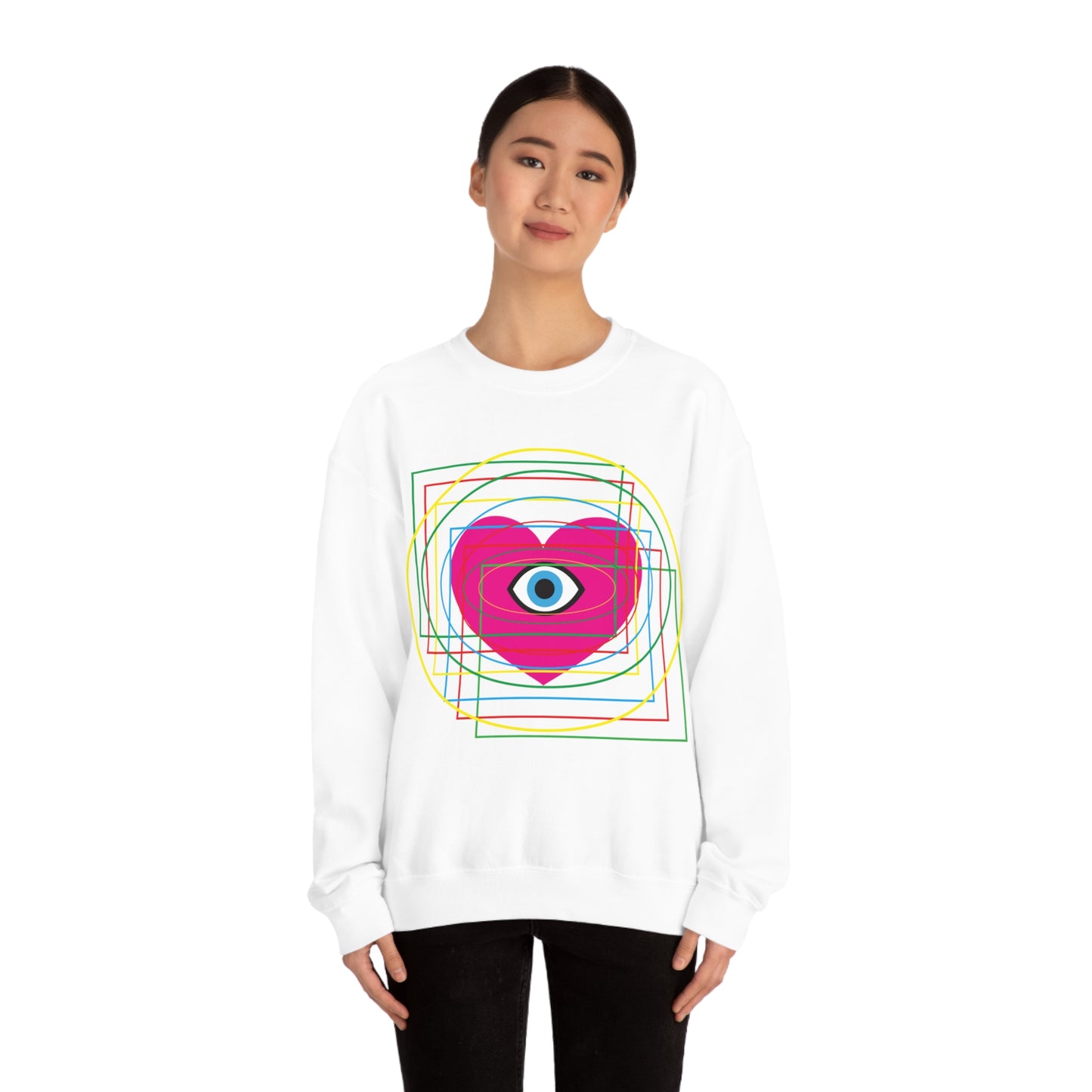 Eye Love in all dimension Crewneck Sweatshirt