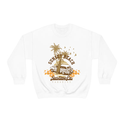 Sunset Beach Surfing Paradise Crewneck Sweatshirt