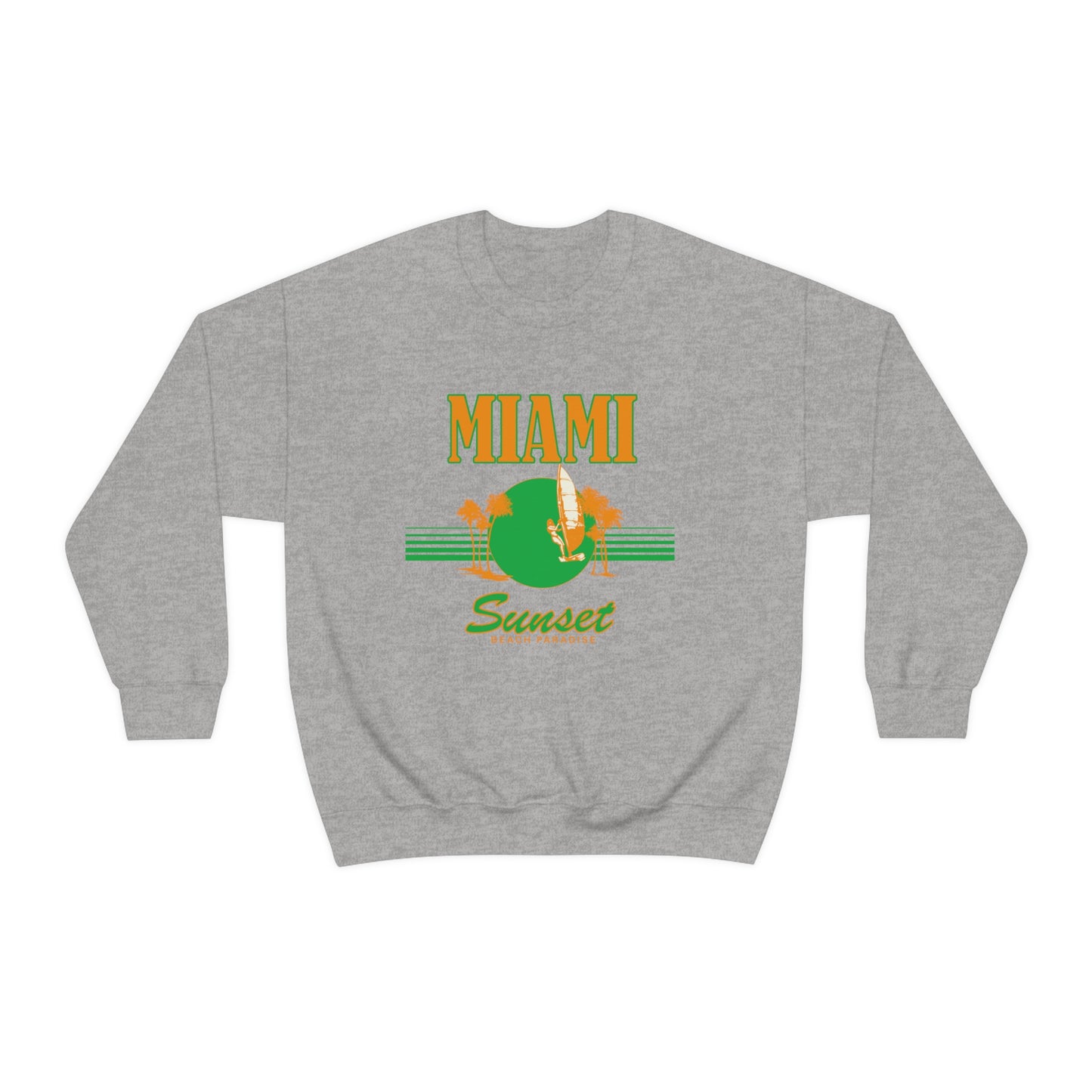 Miami Sunset Beach Paradise Crewneck Sweatshirt