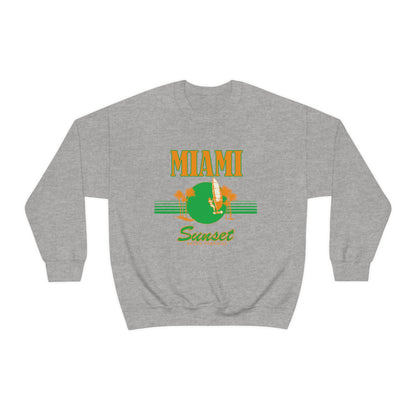 Miami Sunset Beach Paradise Crewneck Sweatshirt