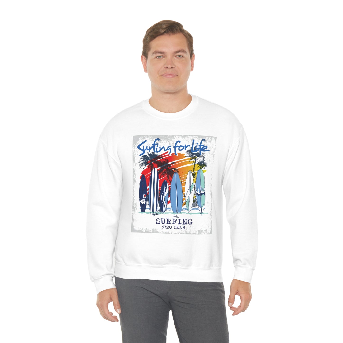 Surfing For Life Crewneck Sweatshirt