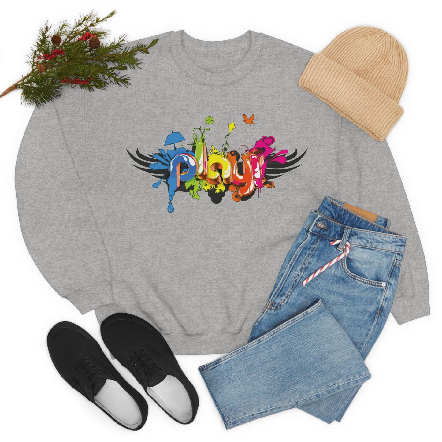 Play colorful graffiti Crewneck Sweatshirt