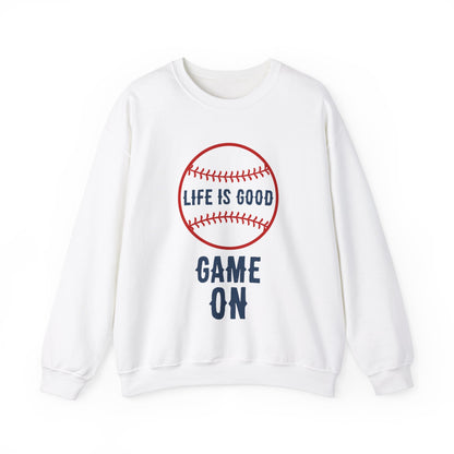 Life is Good Game On Crewneck Sweatshirt