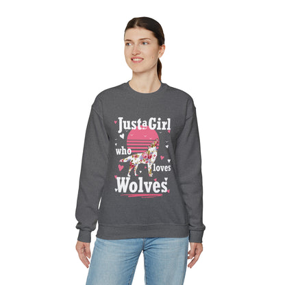 Just A Girl Who Loves Wolves Crewneck Sweatshirt