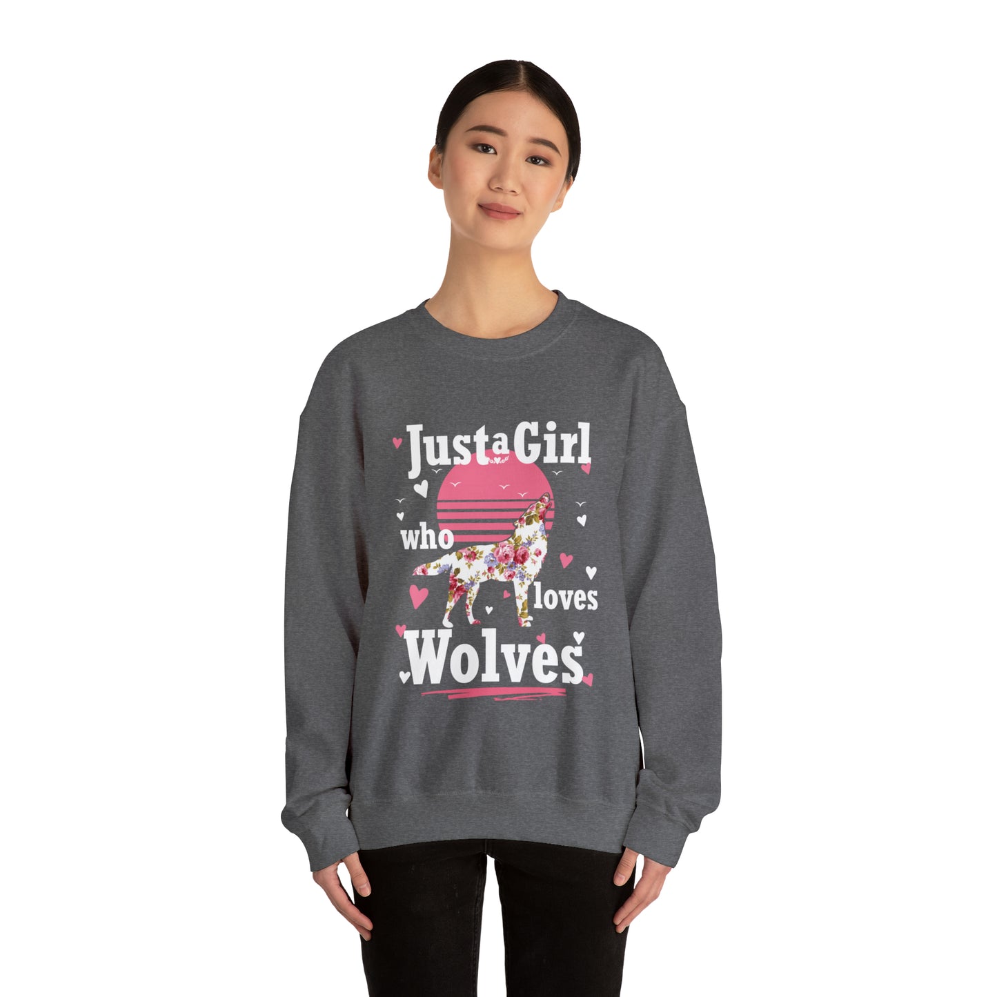 Just A Girl Who Loves Wolves Crewneck Sweatshirt