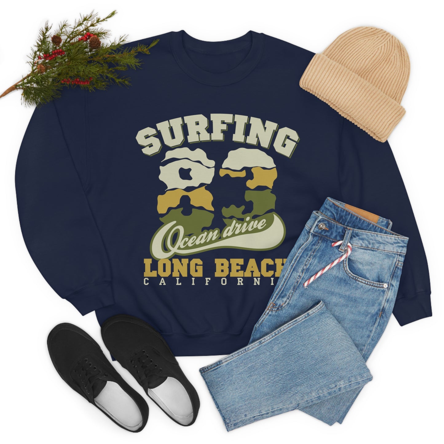 Long Beach Surfing Crewneck Sweatshirt