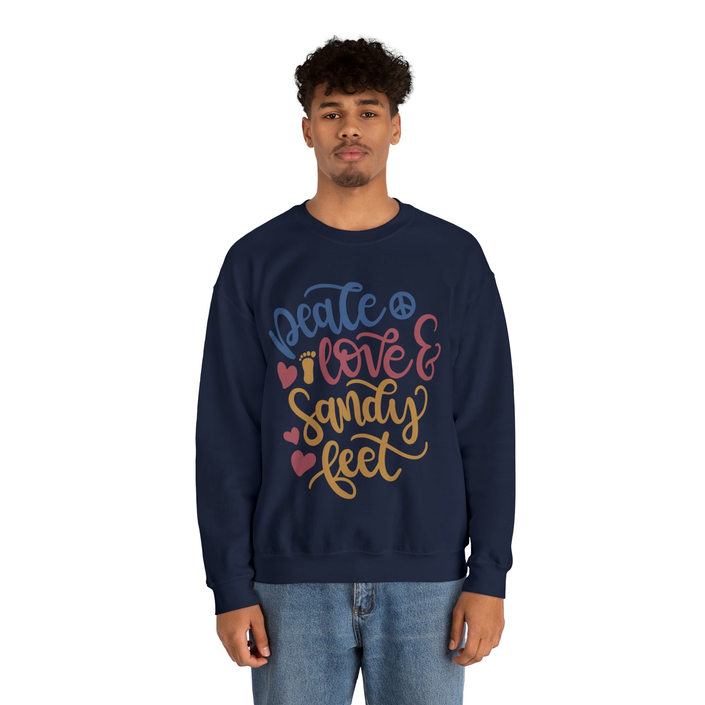 Peace_love_and_sandy_feet Crewneck Sweatshirt