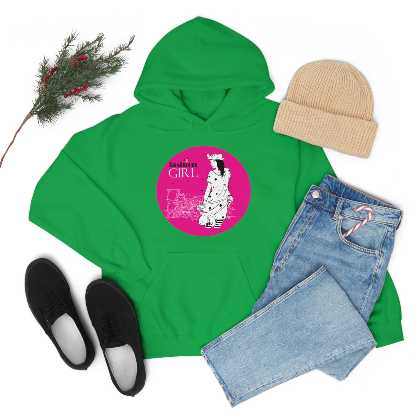 Pink Fashion girl Hoodie