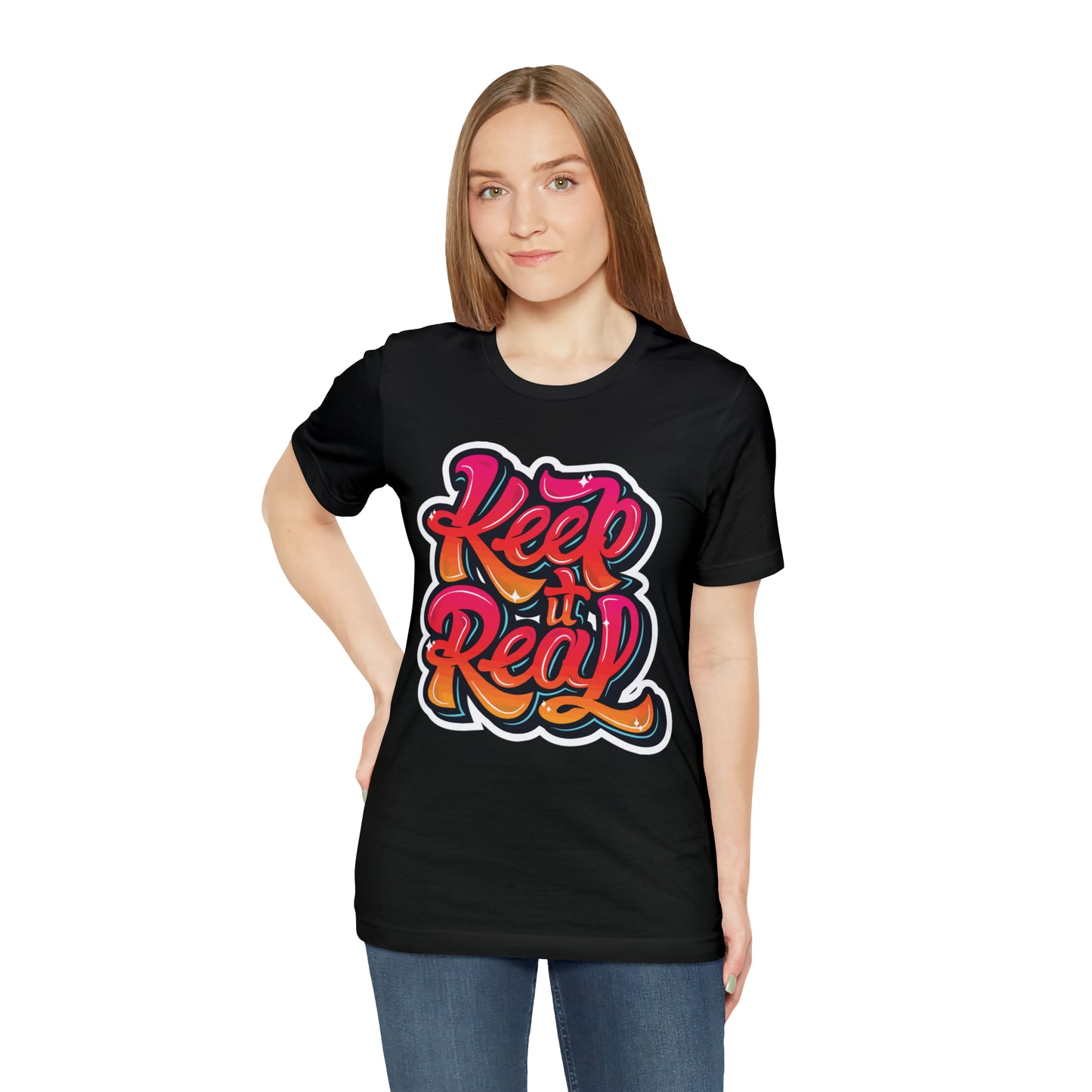 Keep it real colorful graffiti logo T-Shirt