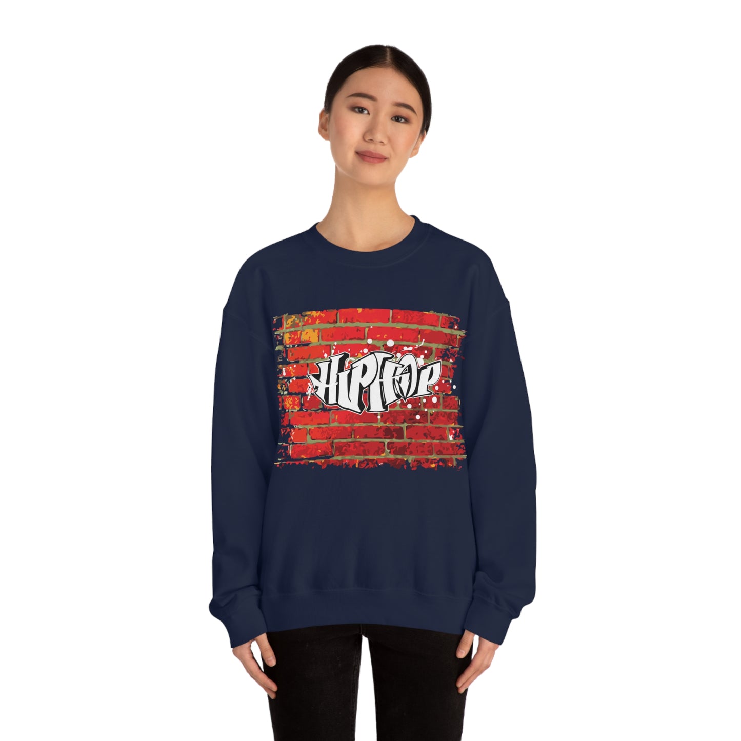 Hip Hop graffiti on the wall Crewneck Sweatshirt