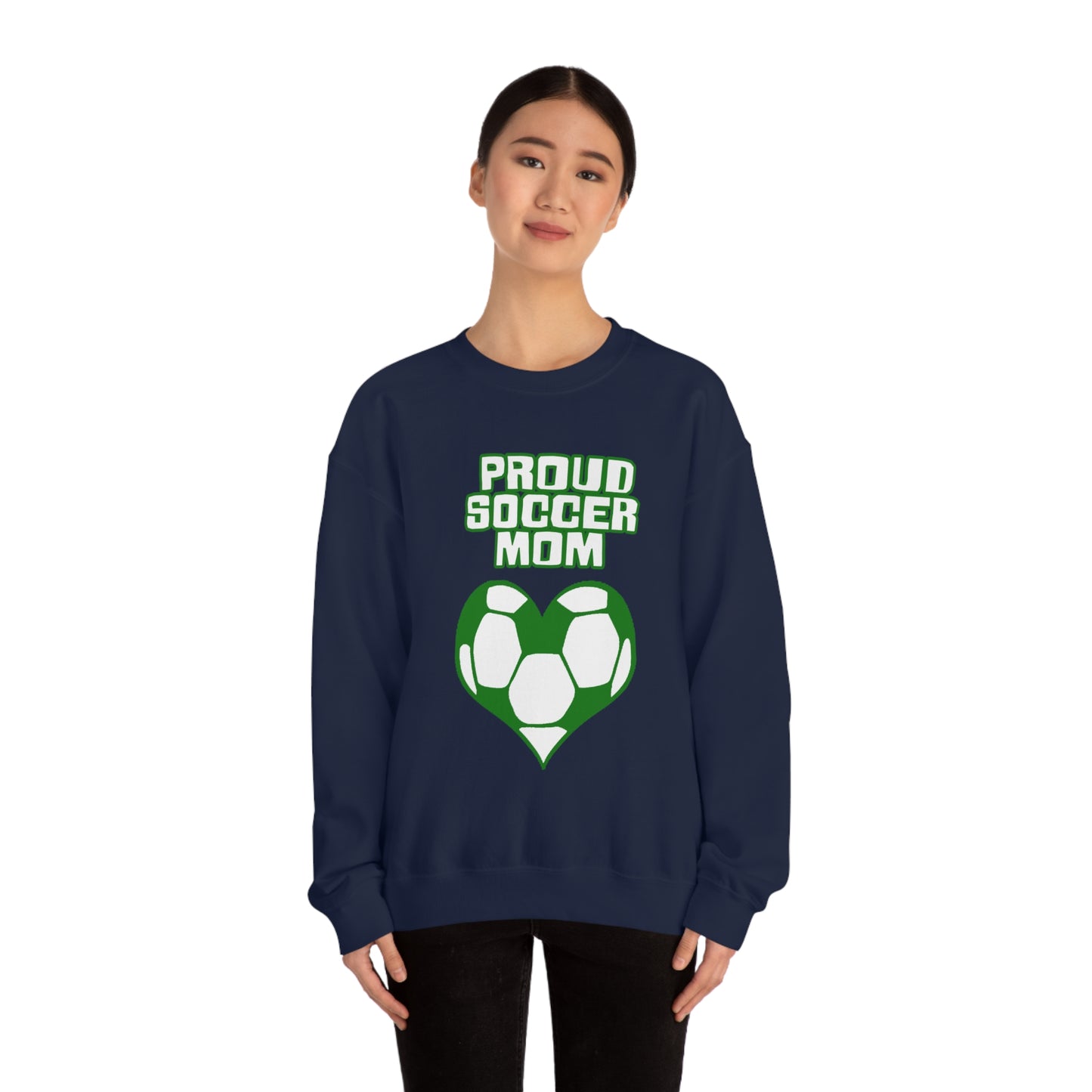 Proud -soccer-mom Heart Crewneck Sweatshirt