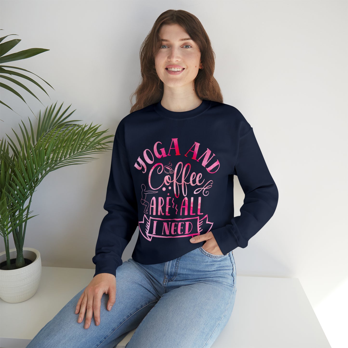 Yoga And Coffee Are All I Need Crewneck Sweatshirt