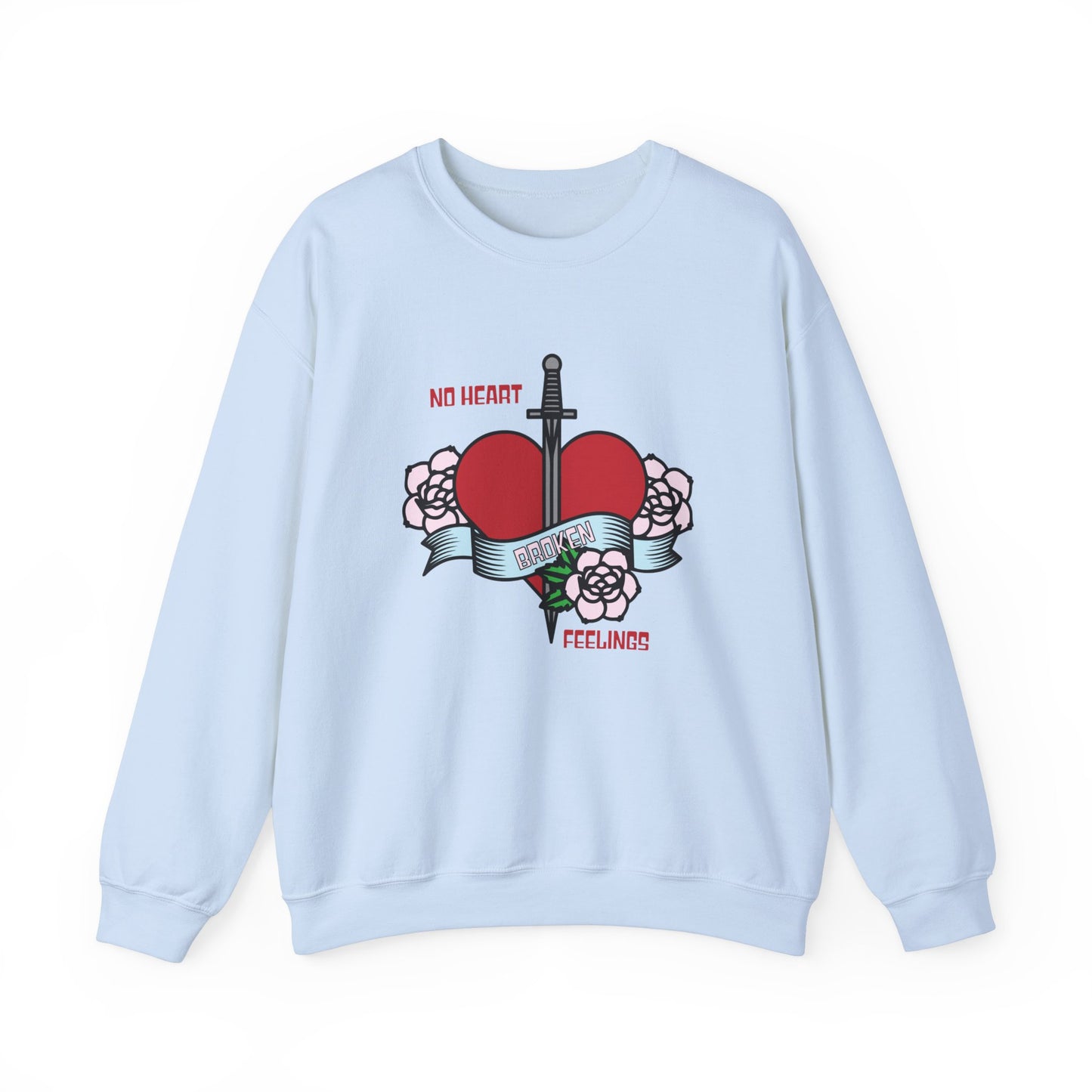 No heart feelings broken heart Crewneck Sweatshirt