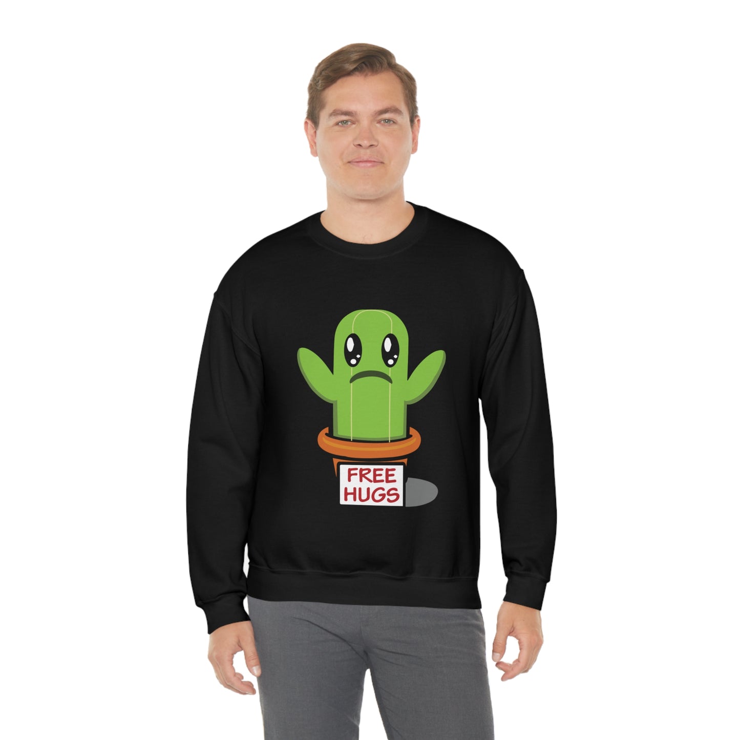 Free hugs sad cactus Crewneck Sweatshirt