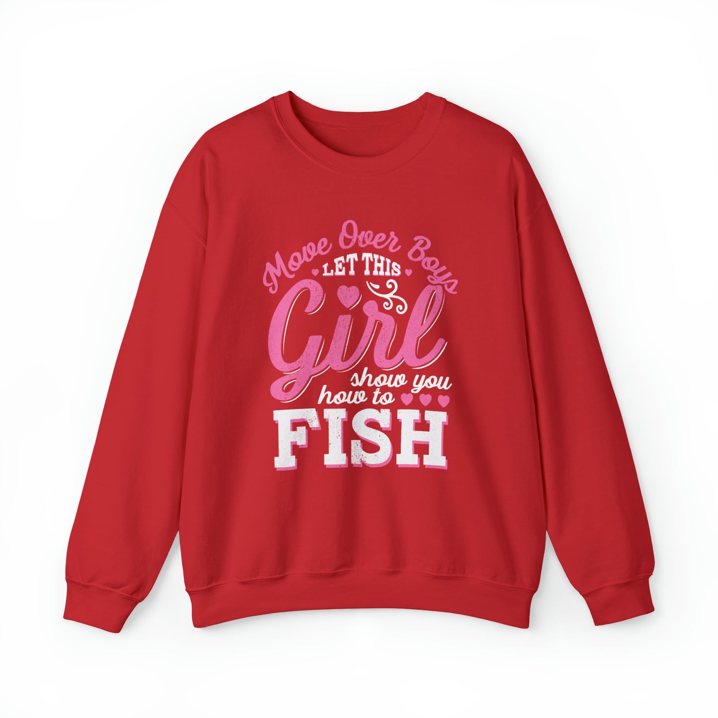 Girl Fishing Crewneck Sweatshirt