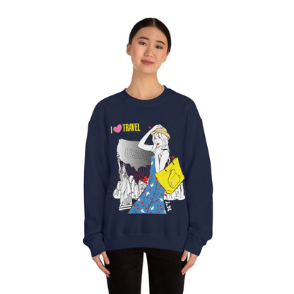 I love to travel _1 Crewneck Sweatshirt