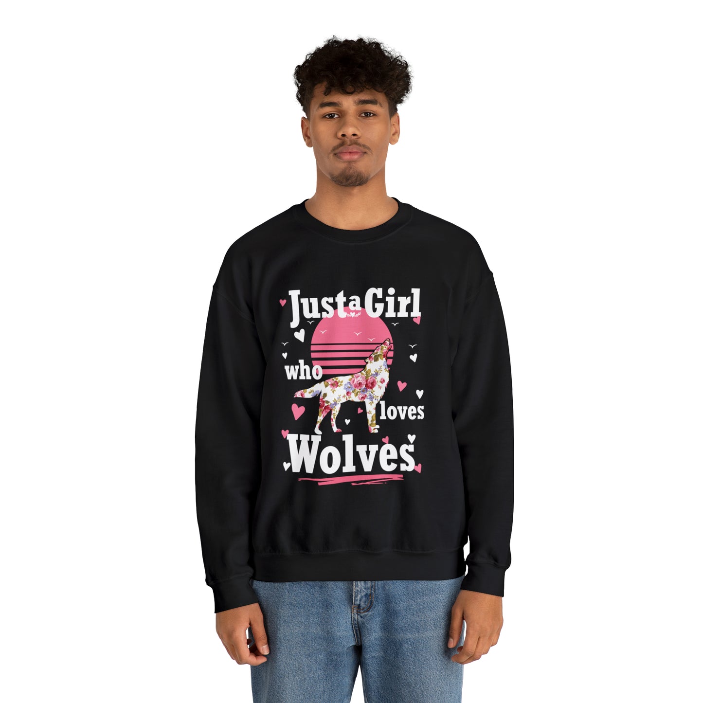 Just A Girl Who Loves Wolves Crewneck Sweatshirt