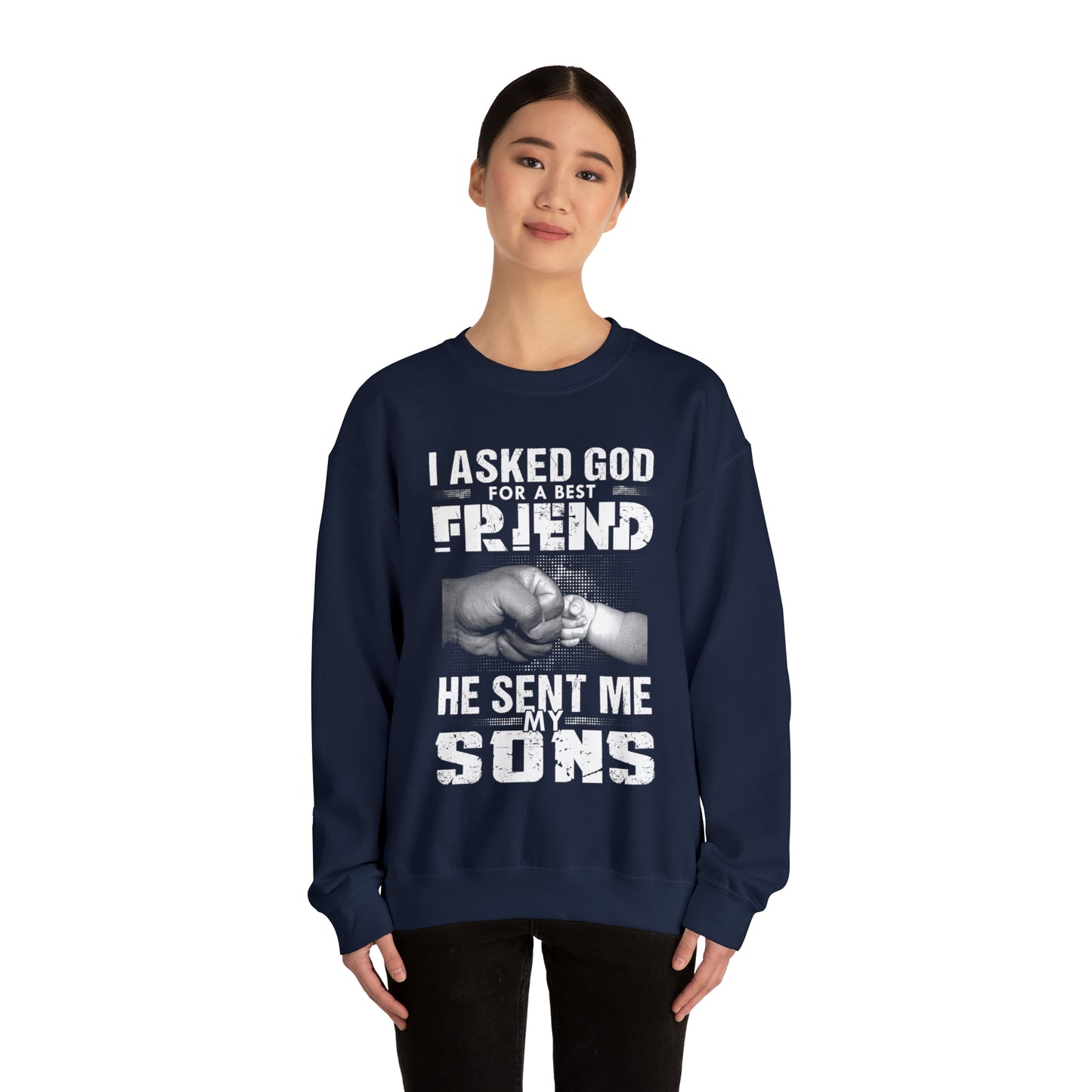 Best friends my sons Crewneck Sweatshirt