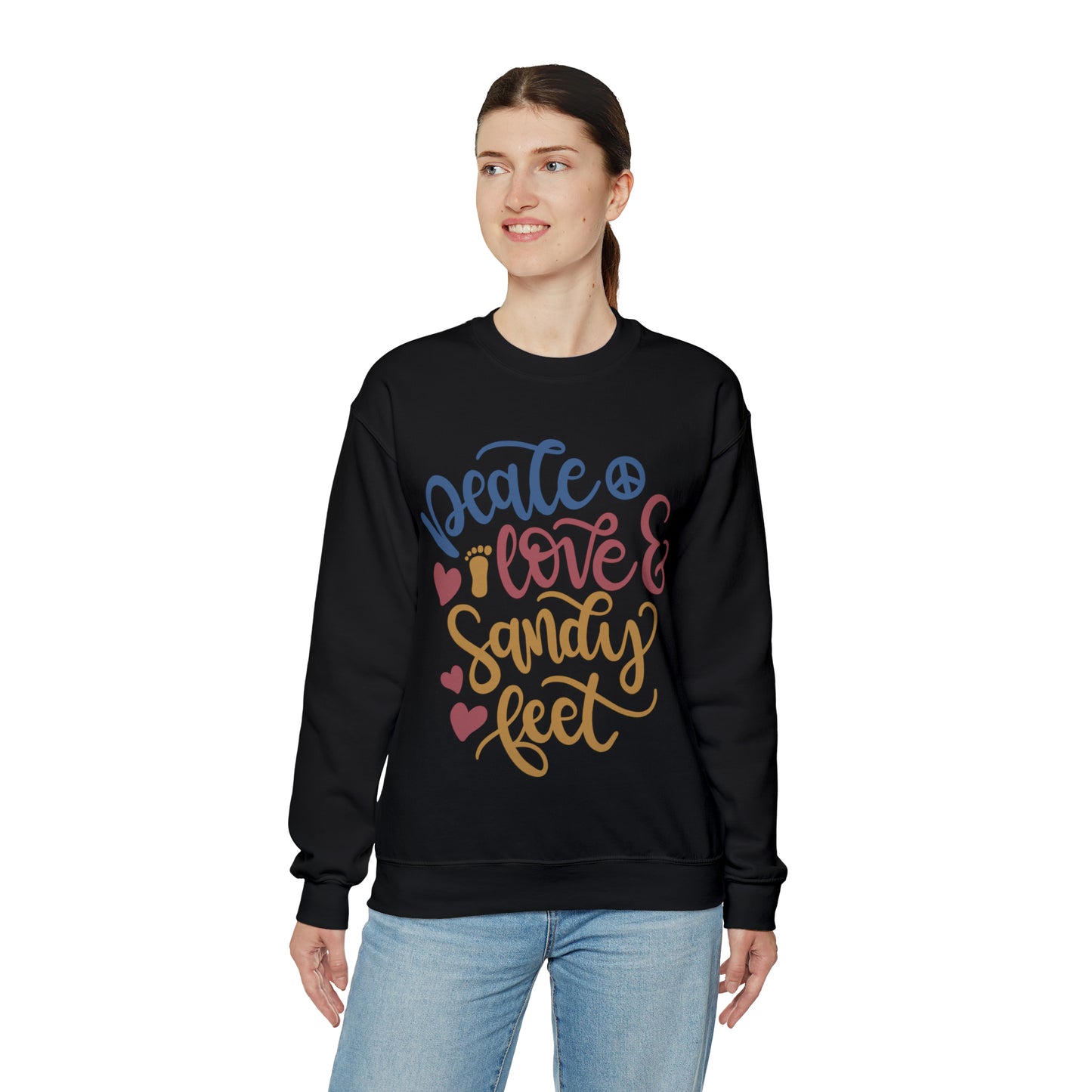 Peace_love_and_sandy_feet Crewneck Sweatshirt