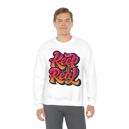 Keep it real colorful graffiti logo Crewneck Sweatshirt