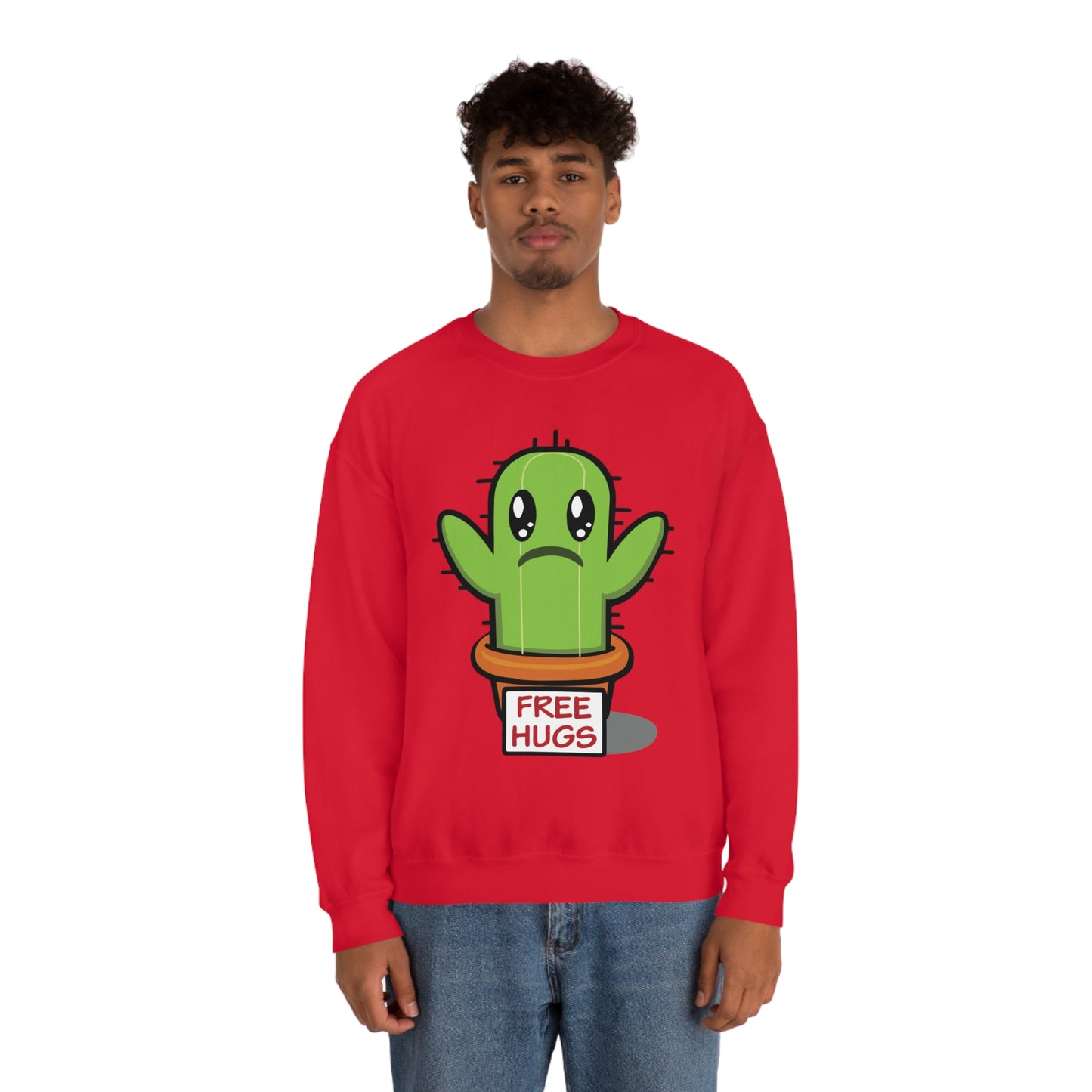 Free hugs sad cactus Crewneck Sweatshirt