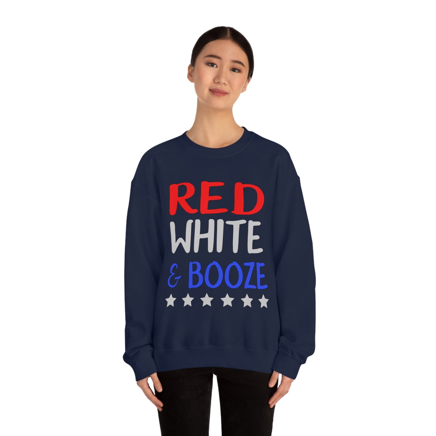 Red  White Booze Crewneck Sweatshirt