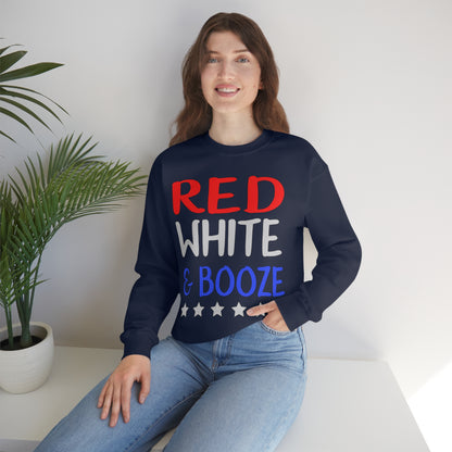 Red  White Booze Crewneck Sweatshirt