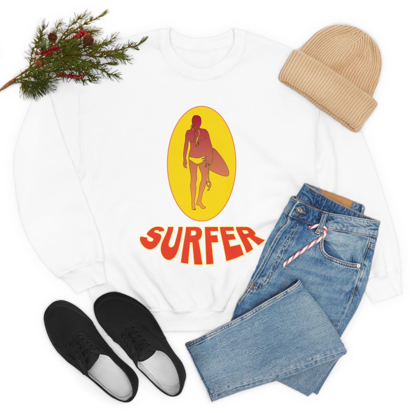 Lady Surfer Crewneck Sweatshirt