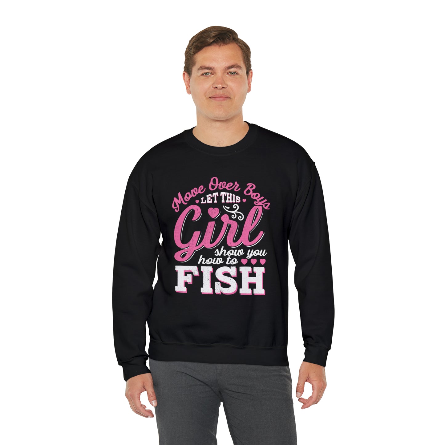 Girl Fishing Crewneck Sweatshirt