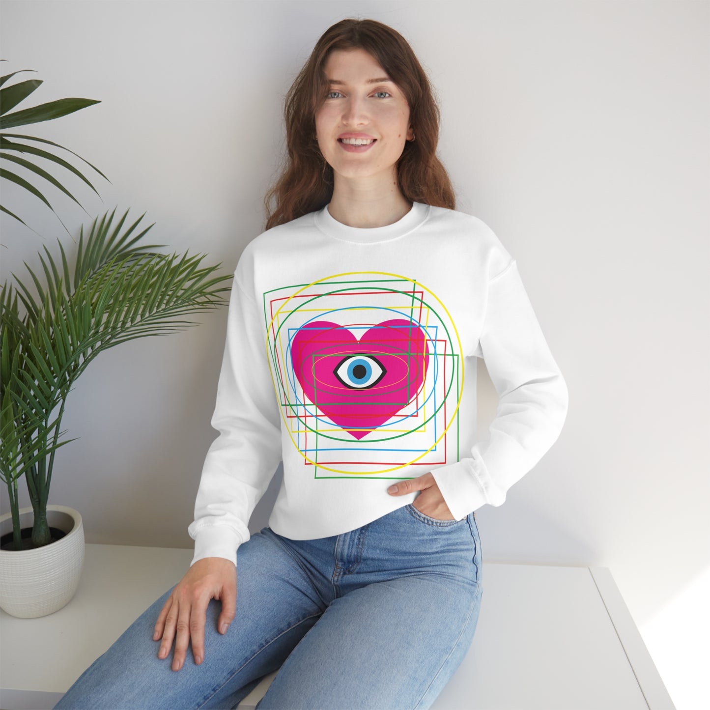 Eye Love in all dimension Crewneck Sweatshirt