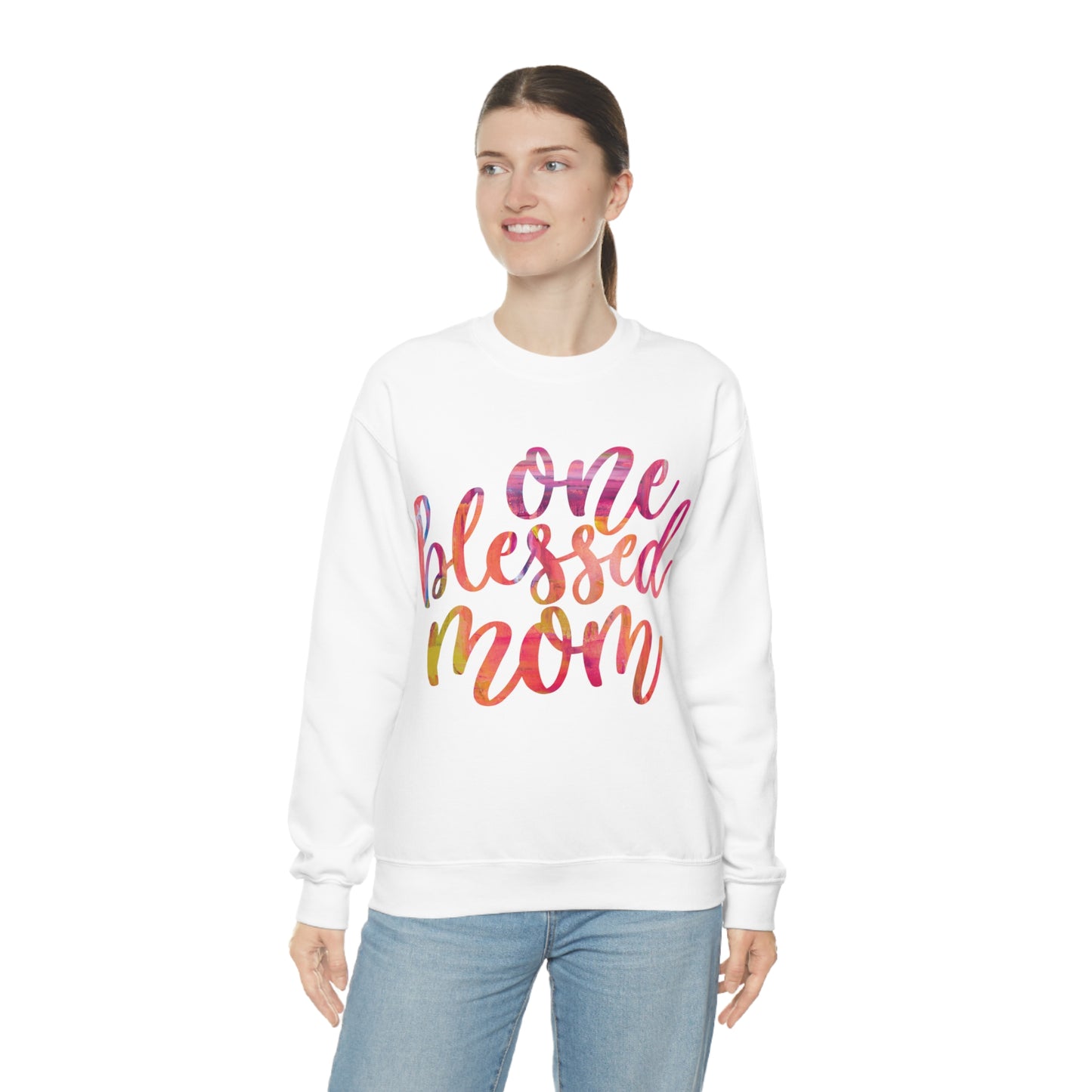 One blessed mom Crewneck Sweatshirt