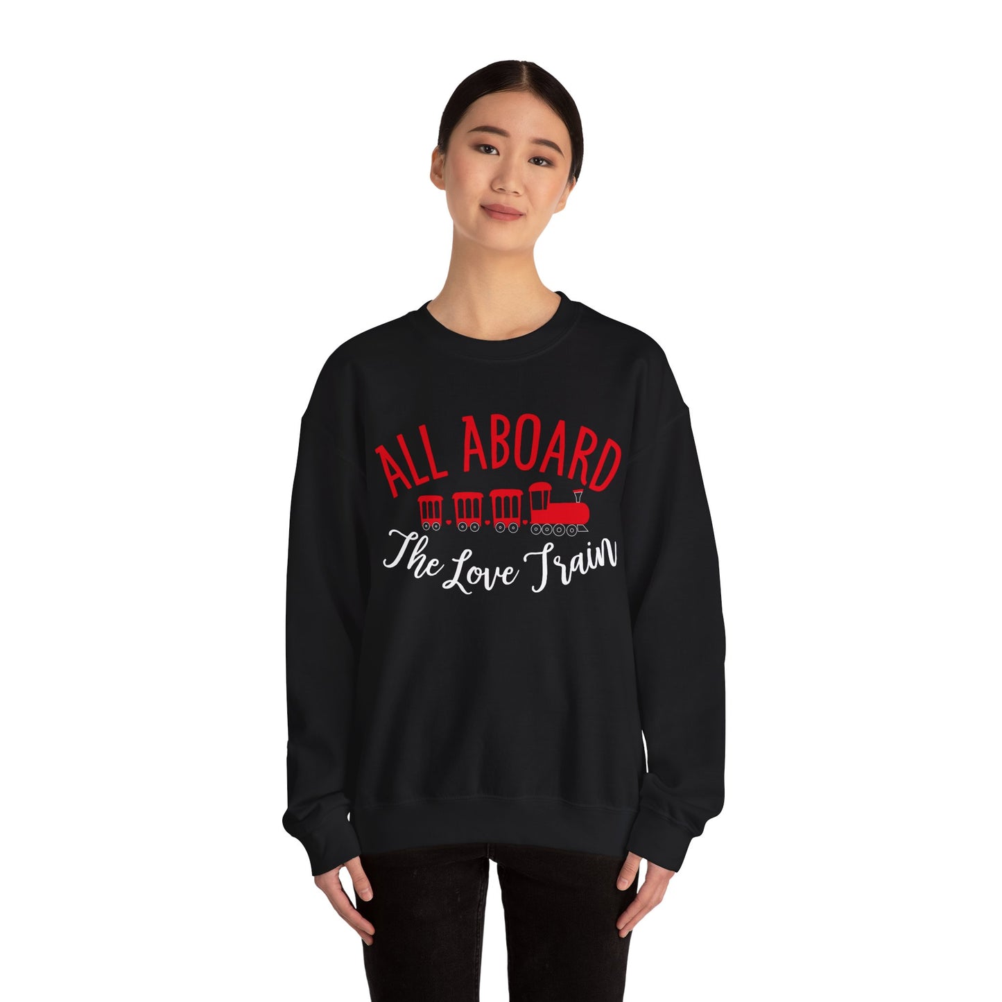 All-Aboard-The-Love-Train Crewneck Sweatshirt