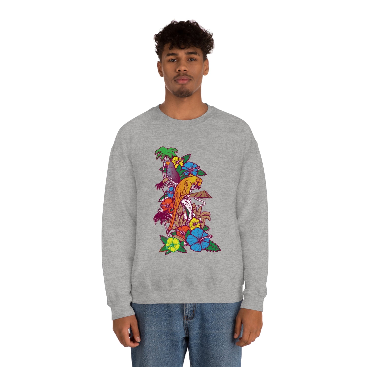 Parrot Jungle Floral Crewneck Sweatshirt