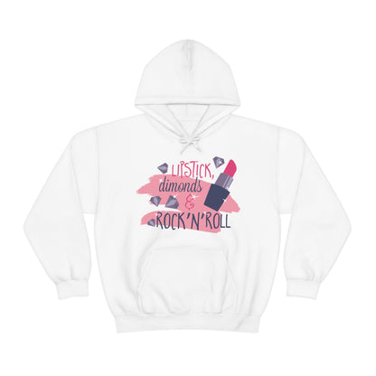 Lipstick-Diamonds and Rock & Roll Hoodie