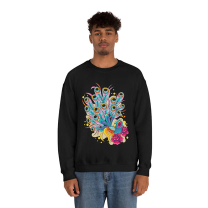 Colorful Peacock Crewneck Sweatshirt