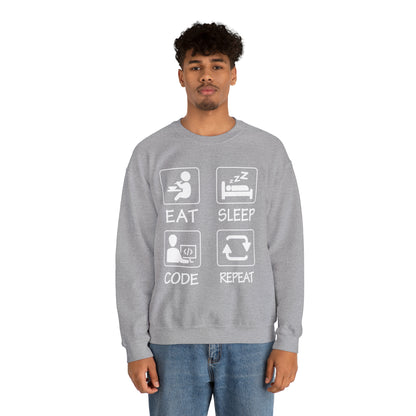 Eat sleep Code Repeat Crewneck Sweatshirt