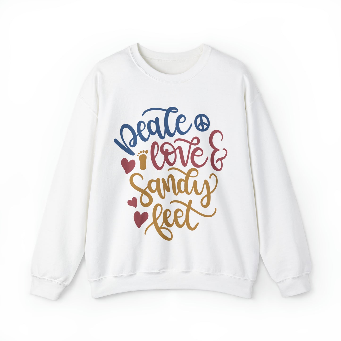 Peace_love_and_sandy_feet Crewneck Sweatshirt