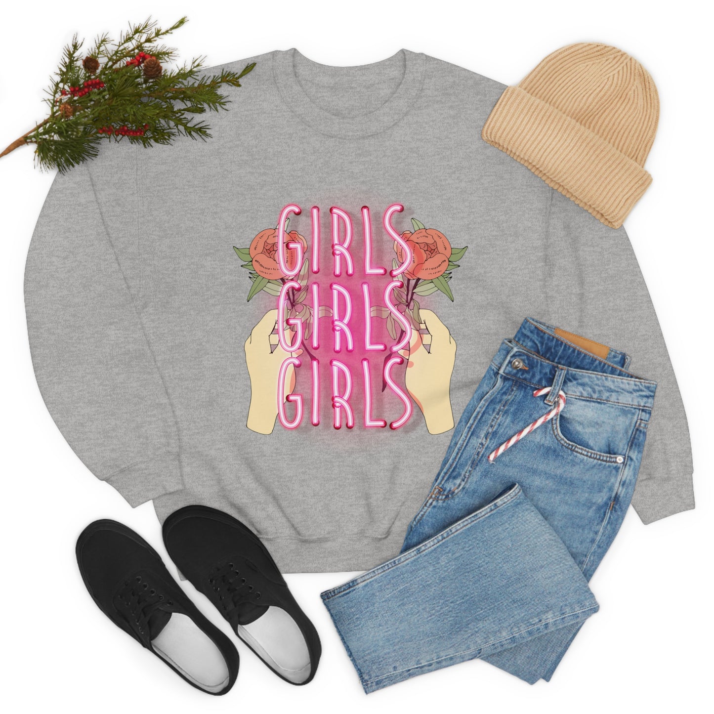 Girls Girls Girls Crewneck Sweatshirt