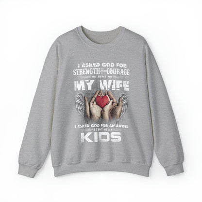 My wife and kids Crewneck Sweatshirt