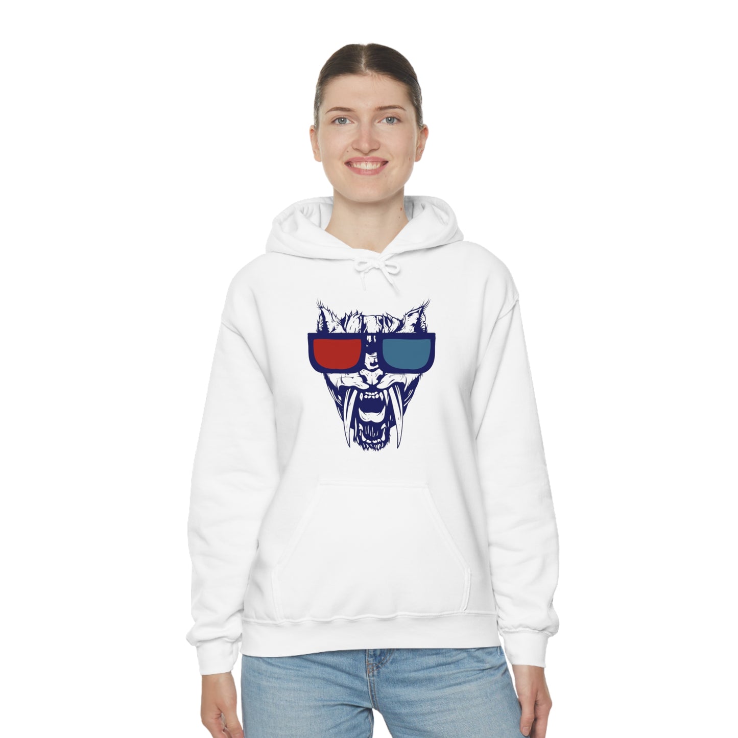 3D Glasses Tiger Hoodie