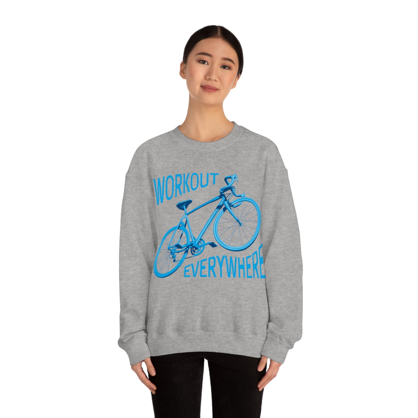 Workout everywhere bike Crewneck Sweatshirt