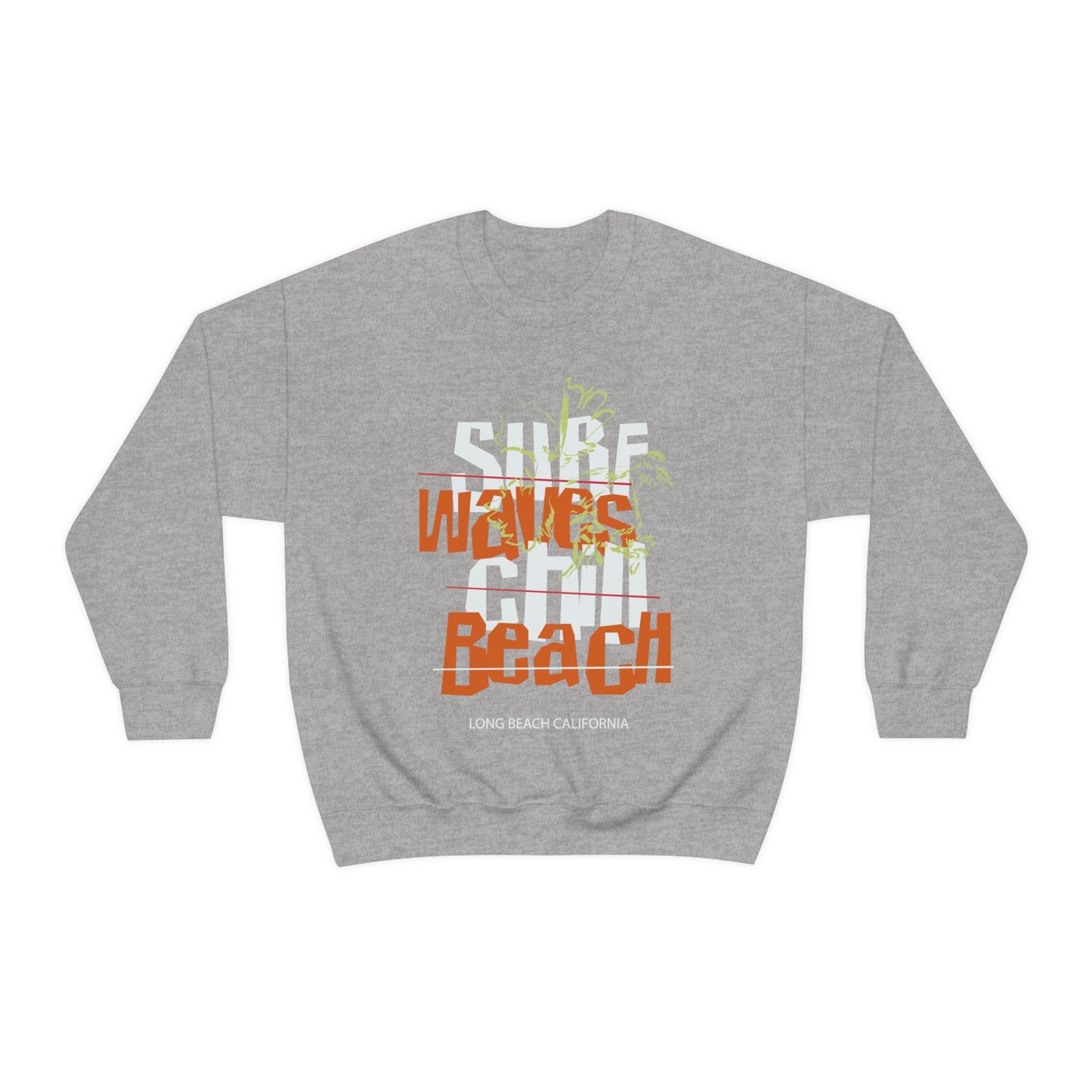 Surf Waves Chill Beach Crewneck Sweatshirt