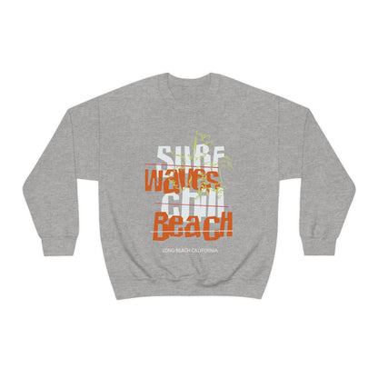 Surf Waves Chill Beach Crewneck Sweatshirt