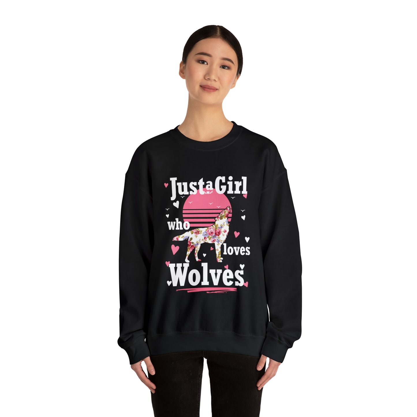 Just A Girl Who Loves Wolves Crewneck Sweatshirt