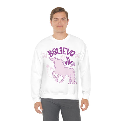 Unicorns_Believe Crewneck Sweatshirt