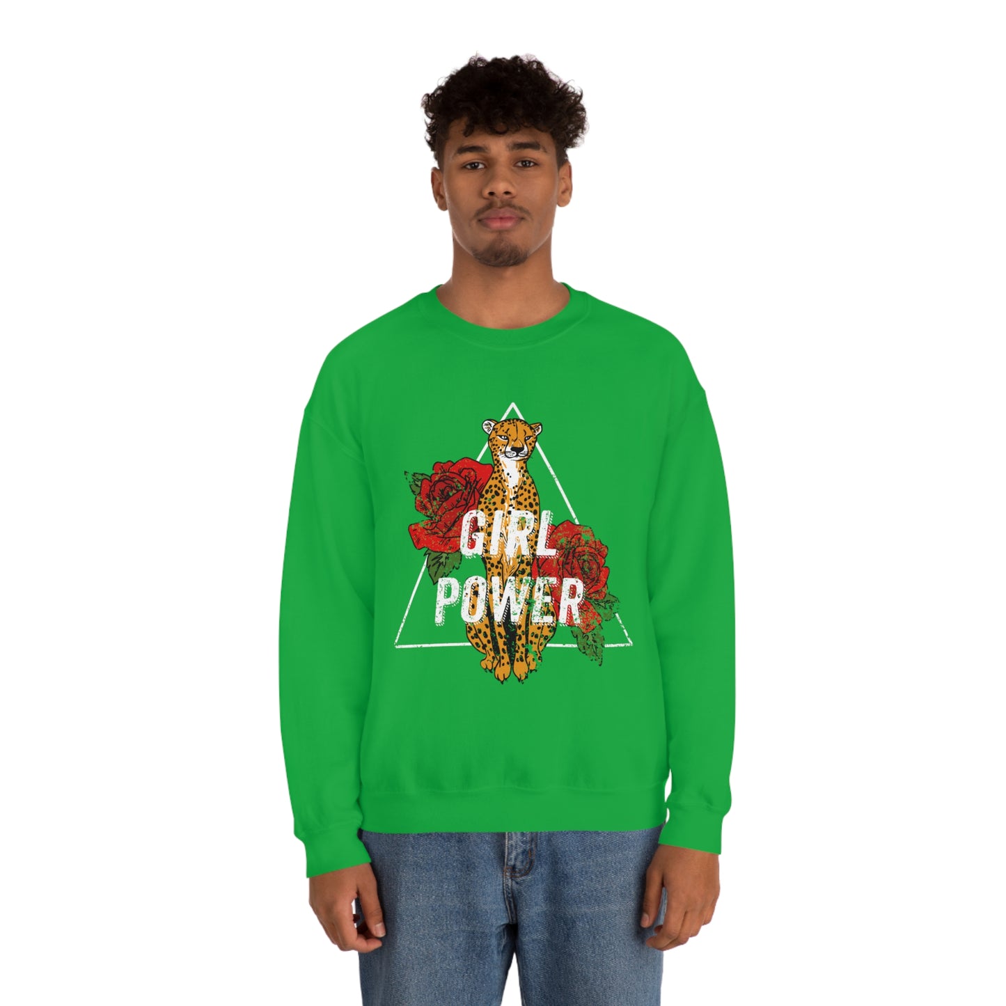 Girl Power Cheetah Edition Crewneck Sweatshirt