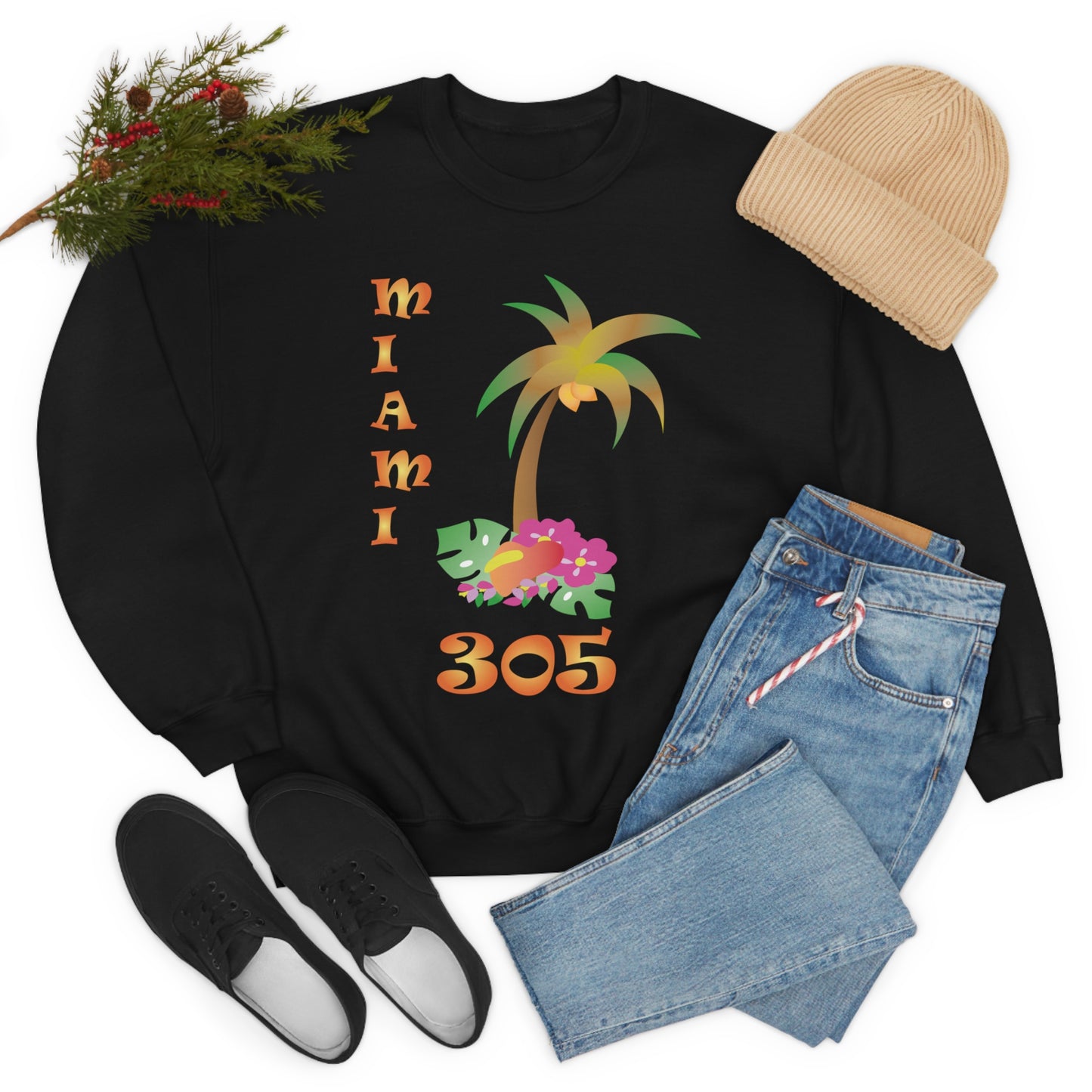 Miami Palm Tree Crewneck Sweatshirt