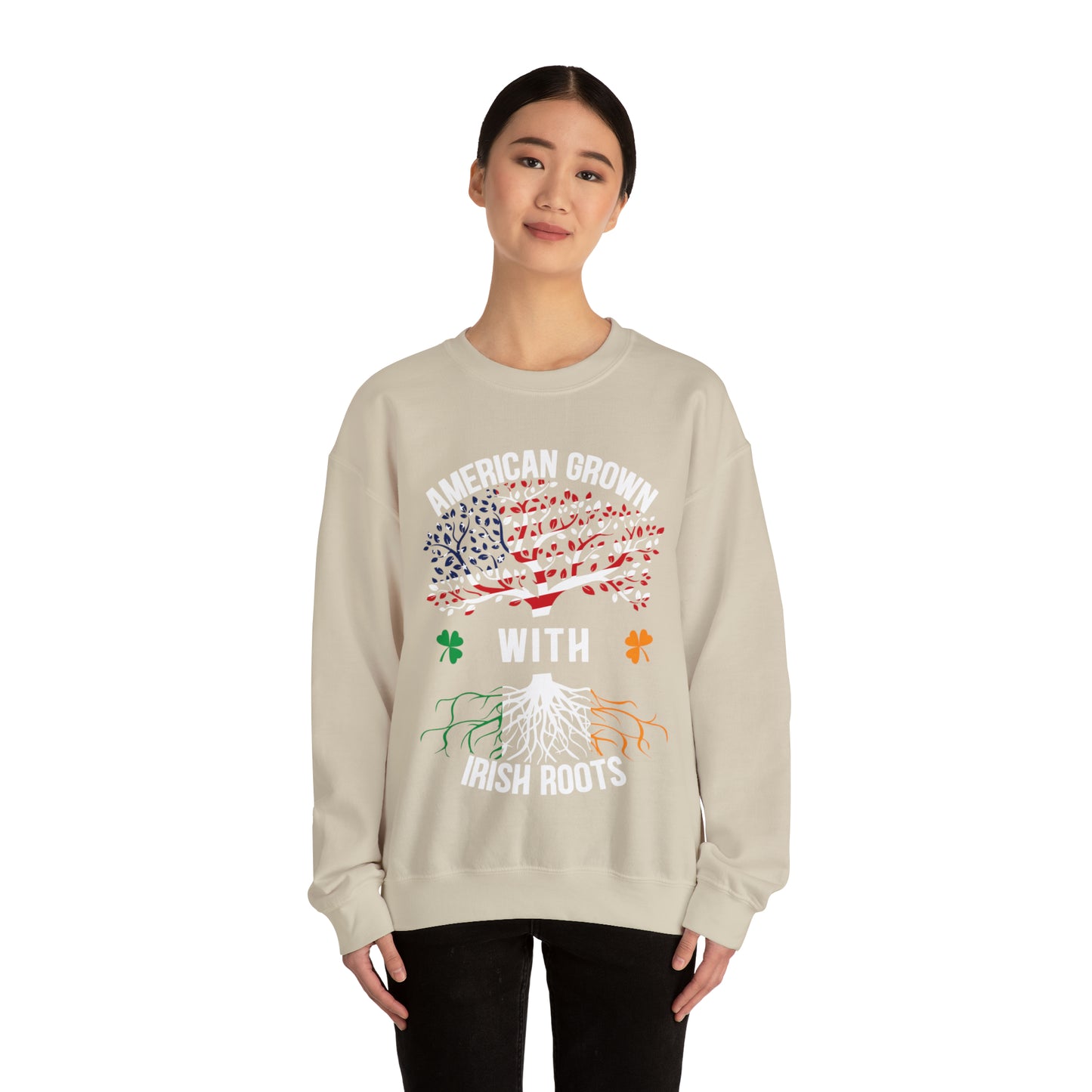 American born with Irish roots Crewneck Sweatshirt