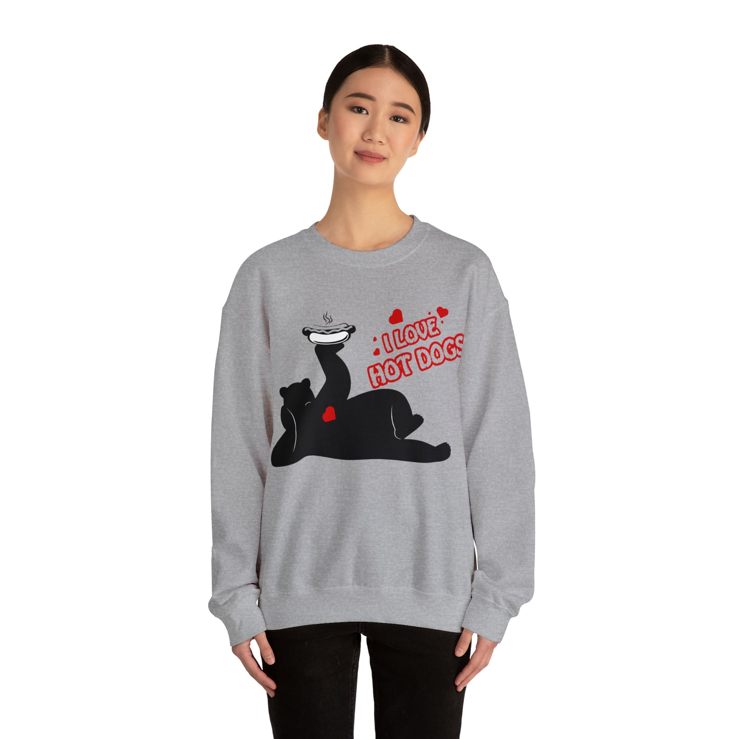 i love hot dogs Crewneck Sweatshirt