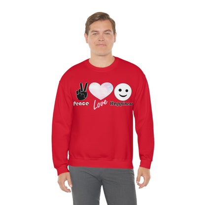 Peace-Love-Happiness Crewneck Sweatshirt